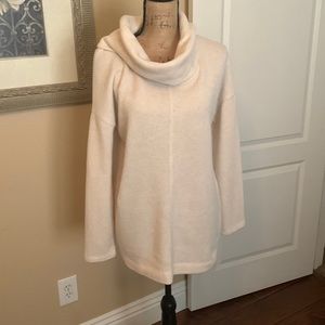 Cream cowl neck tunic sweater